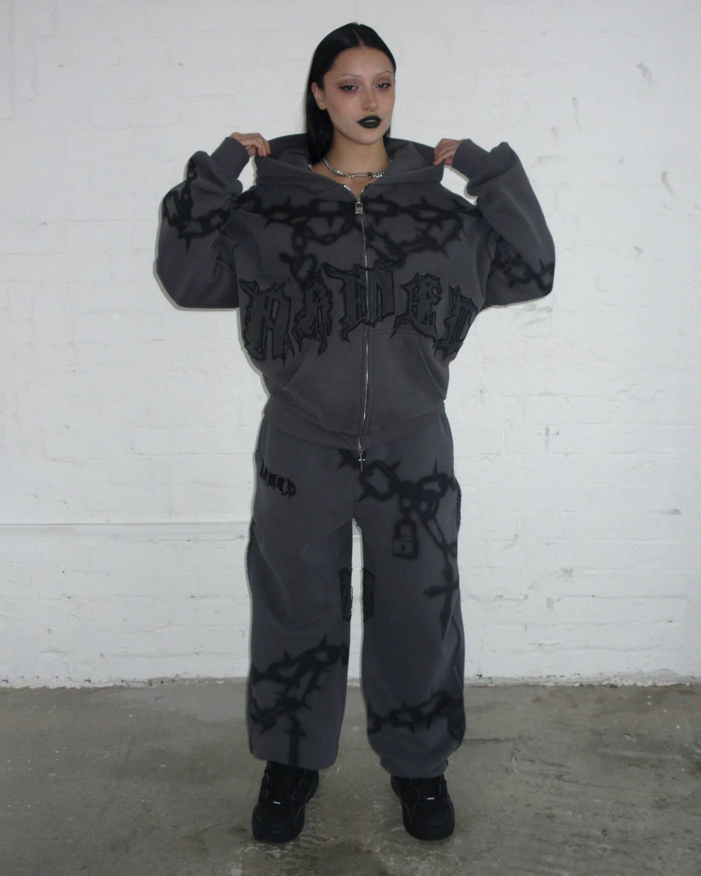 chains sweatpants cast iron
