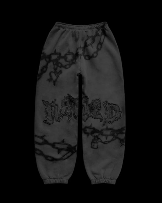 chains sweatpants cast iron